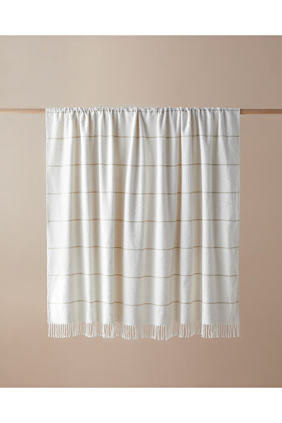 English Home Pătură albă din bumbac cu sclipici unică - 150x200 cm