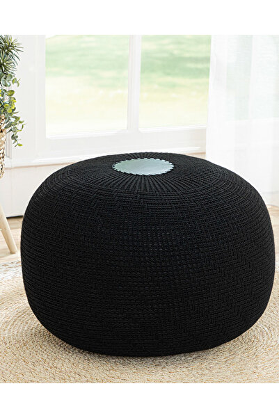 English Home Knit Splay Örgü Puf Siyah