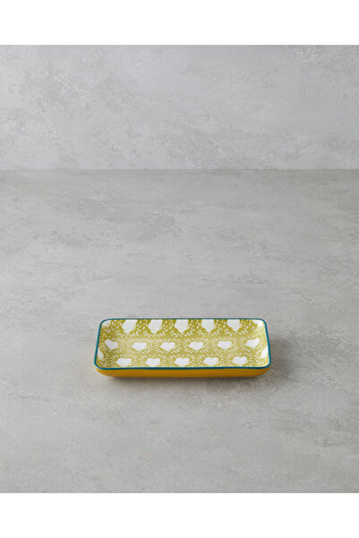 English Home Plantopia Kayık Tabak 22x12 cm Sarı-Yeşil