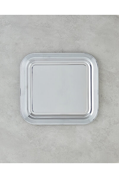 English Home Glow Metal Tepsi 35x32,5 Cm Silver