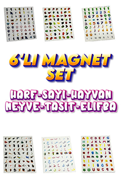 Ulgun Sayılar&harfler&hayvan&meyve-sebze&taşıt&elifba Magnetleri 378 Parça