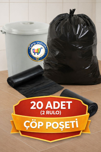 nistabolje 10'lu X 2 Paket Jumbo Çöp Poşeti 75x90 Endüstriye Battal Çöp Torbası
