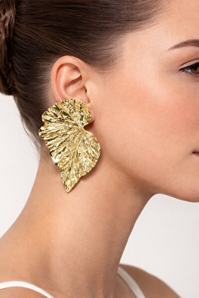 Jack Ferrero أقراط ذهبية على شكل أوراق الشجر