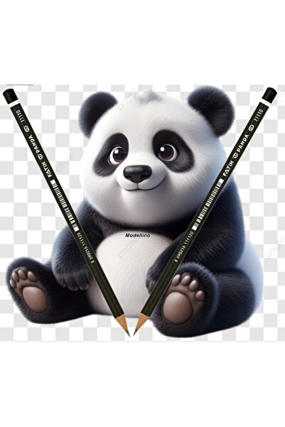 Modellino Siyah Yuvarlak Fatih Panda Kurşun Kalem 11110 - 1 Adet