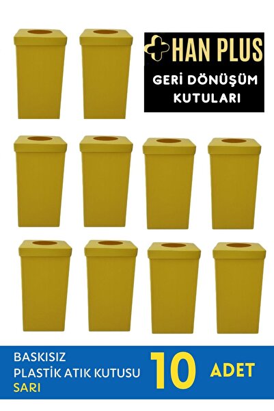 HAN PLUS Geri Dönüşüm Kutusu, Baskısız 10'lu Paket (SARI)
