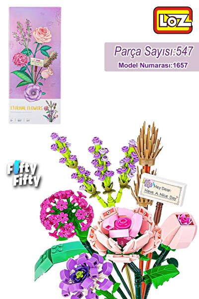 Vagonlife Loz Dekoratif ve Koleksiyonluk Çiçek Buketi 547 Parça Çiçek Modeli ...