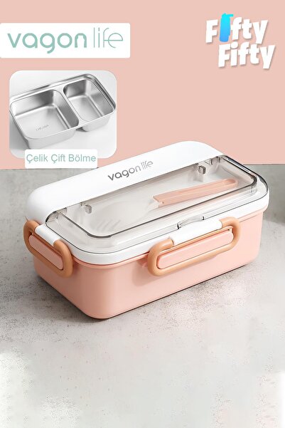 Vagonlife 900 ml Tek Kat Çift Bölme Bento Lunch Box Ofis-okul Için Yeni Nesil...