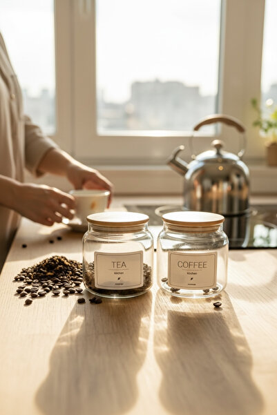 zezedesing غطاء شاي زجاجي من الخيزران - وعاء قهوة 500 مل (شاي-قهوة)