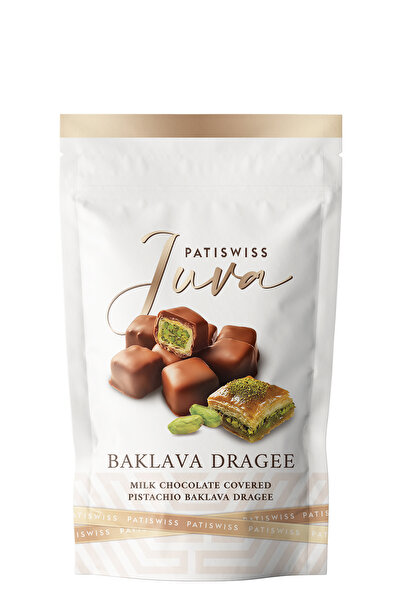 Patiswiss Juva Sütlü Çikolata Kaplı Antep Fıstıklı Baklava Draje, 80g