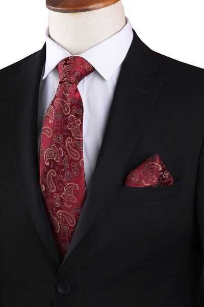 Kravatkolik Червоний шарф з візерунком Класичний краватка KK13210