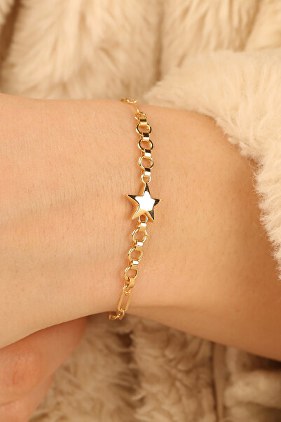 Çgk Çiğdem Gürel Kuyumculuk Kadın 8K Gerçek Altın Yıldız Bilezik