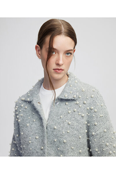 İpekyol Suni inci aksesuarlı triko