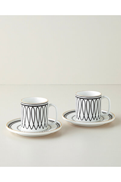 English Home White Angles Bone Porțelan 4 piese Set cești de ceai pentru 2 pe...