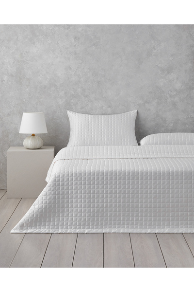 English Home 200x220 cm Set de husă de pat dublu din satin Splendor alb