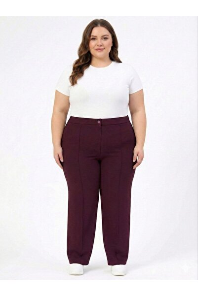 Maison La Femme Pantaloni de damă de mărime mare Striped Palazzo