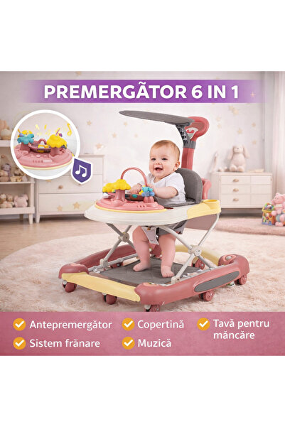 SMARTECH Premergator copii 6in1, Pliabil, Reglabil, Convertibil, Antepremerga...