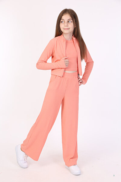 Toontoy طقم بناتي مكون من 3 قطع: سويت شيرت بياقة عالية وسحاب أمامي، وقميص داخ...