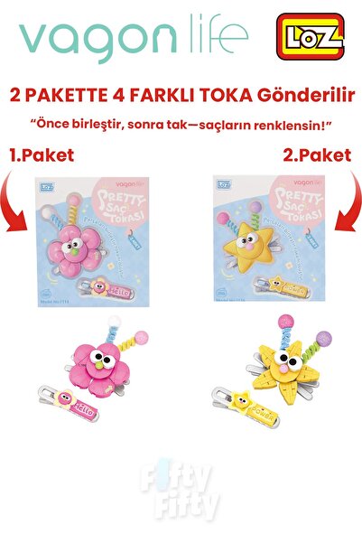 Vagonlife Set de 4 agrafe de păr, asamblați înainte de a le pune (2 pachete s...