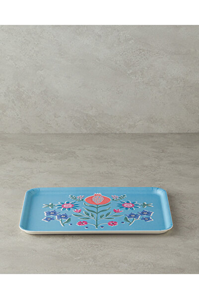 English Home Carnival Tulip Melamin Kaydırmaz Tepsi 27x36 cm Mavi