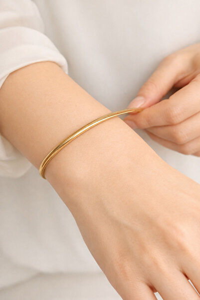 MOOM MÜCEVHERAT 14 Ayar Altın Bileklik Esnek Her Bileğe Uygun Boyutta Ayarlan...