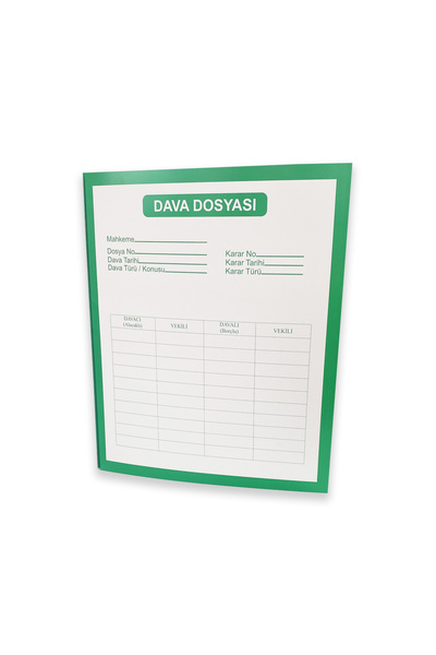 ABB Matbaa 100 Adet Yeşil Avukat Dava İcra Mahkeme Adliye Dosyası 300 Gr Tell...
