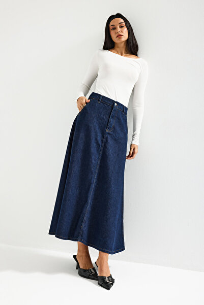 it's basic Women's Indigo Color 7W5-50 a Type Bell Cut Maxi Length 100% Cotto...