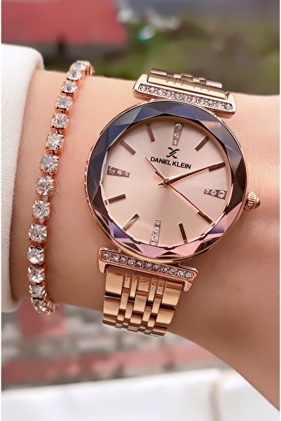 Daniel Klein Marka Rose Gold Renk Orijinal Kadın Kol Saati 3’lü Çelik Bilekli...