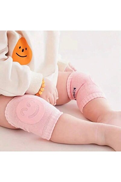 Moory واقي ركبة ناعم منقوش بنمط الوجه المبتسم باللون الوردي للأطفال من عمر 0-...
