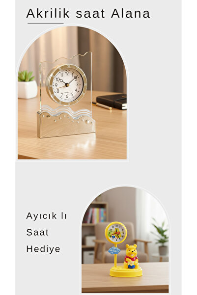 Markasız ucuz Masa üstü akrilik saat Alana çocuk saati hediye kampanyası
