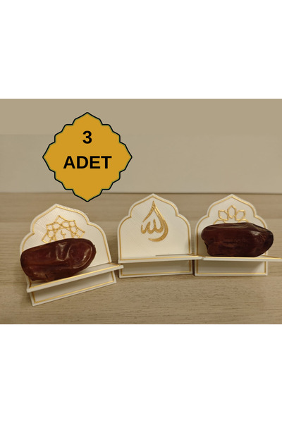 Günebakan Tasarım 3lü Hurma Lokum Sunum Rahlesi. Hurmalık Ramazan Sofrası