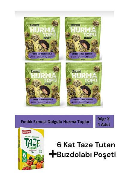 Harras Antep fıstık kaplı hurma topları 96 gr X 4 Adet