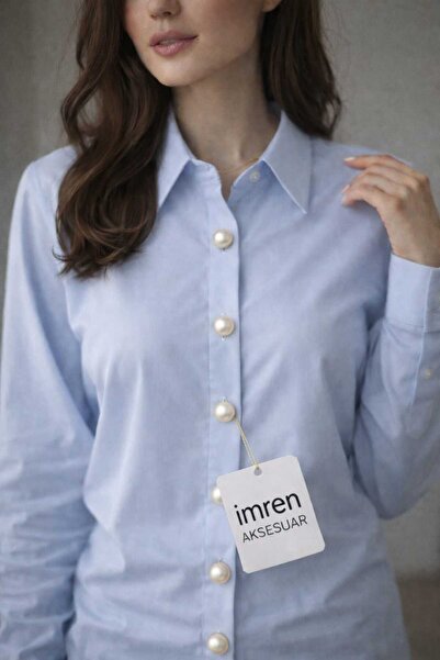 İMREN AKSESUAR Pearl Button 10mm, 10 Pieces in 1 Package