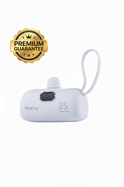 4Berry DX269B Beyaz Powerbank – 5.000 mAh, 22.5 W Type-C Hızlı Şarj