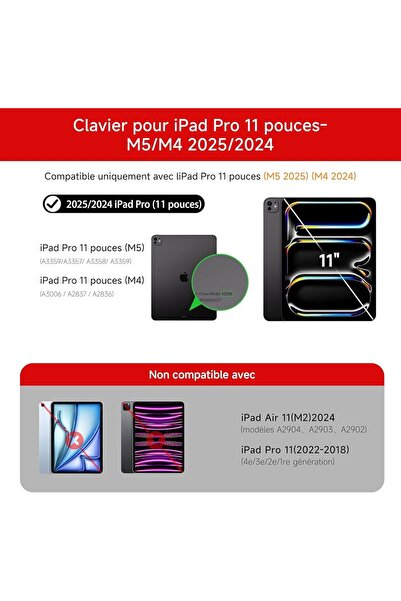 Fogy Ipad Pro 11 Inç 2024 M4 Uyumlu Magic Keyboard Touchpad Işıklı Türkçe Q Klavyeli Kılıf
