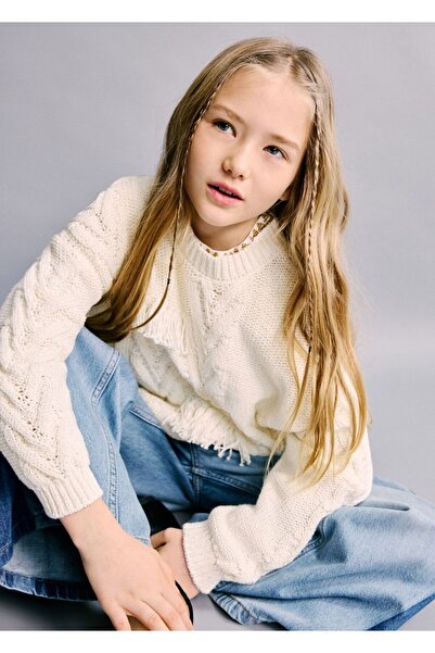 MANGO Kids Balıksırtı dokuma kazak