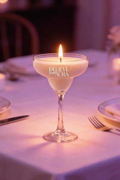 Believe Your Aura Lavanta Kokulu Mum - %100 Doğal Soya Mumu Handmade Martini ...