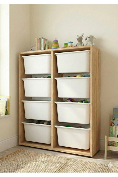 decosense 8 Çekmeceli Çok Amaçlı Oyuncak Dolabı ve Saklama Ünitesi – Çocuk Od...