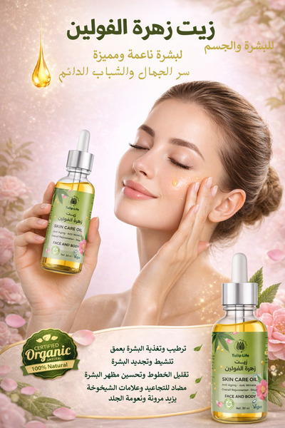 Tuliplife زيت فولين الياباني الأصلي (زيت للعناية العميقة بالبشرة والجسم والشع...