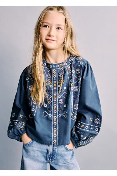 MANGO Kids Boncuk detaylı bluz