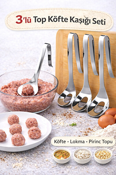 Tilbe Home Top Köfte Yapma Kaşığı Sulu Köfte Kıyma Et Sebze Pirinç Lokma Topu...