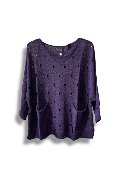 SUMEF Kadın Merserize Oversize Triko Bluz – Standart Beden (38-48 Uyumlu) – Ş...