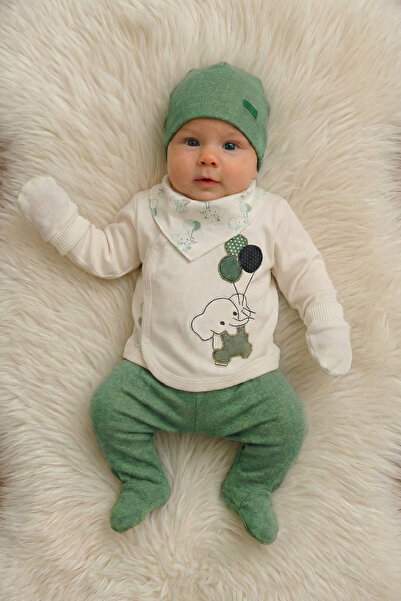 hobbe baby %100 Pamuk Antialerjik 5'li Hastane Çıkışı Yenidoğan Bebek Takımı