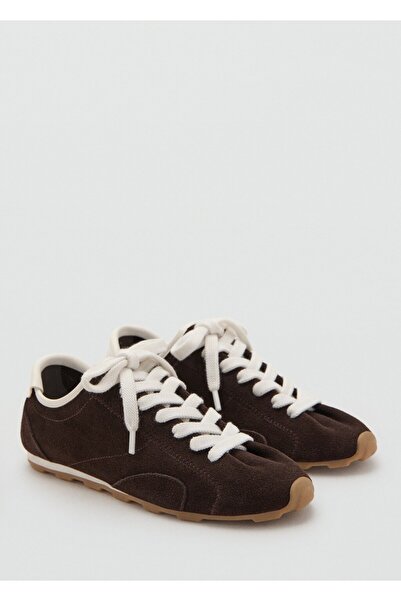 MANGO Woman Kontrast renk süet spor ayakkabı