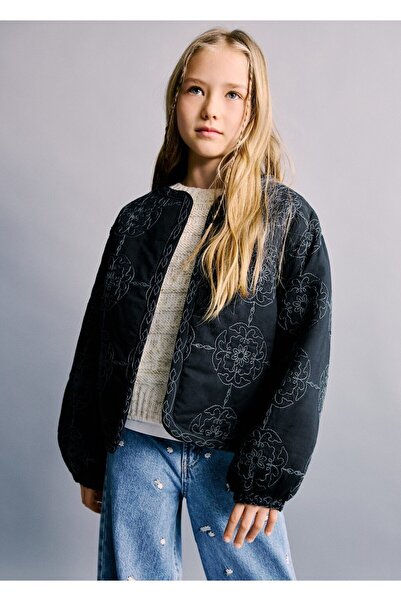 MANGO Kids İşleme detaylı kapitone ceket