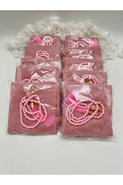 LenaToptan 10 штук рожевих шарфів з фламінг і набір чотків для хаджу, умри, м...