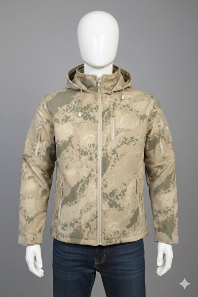 Umut Giyim معطف تكتيكي سوفتشيل مموه للرجال من الدرك الصحراوي