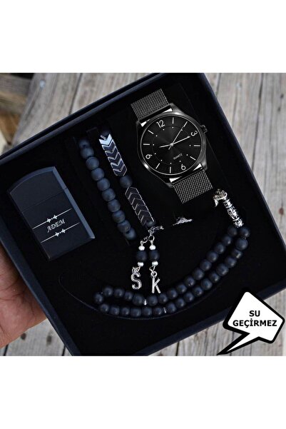 SPOLO Erkek Kol Saati Çakmak Tesbih Bileklik Seti