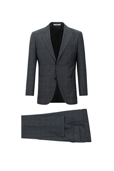 Kiğılı 7 Drop εφαρμοστό Μάλλινο καρό κοστούμι με λεπτή εφαρμογή