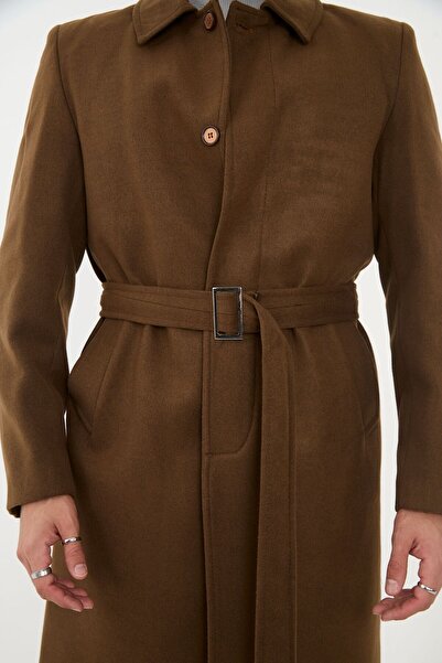 RUVEN TEKSTİL Palton lung cu curea din cașmir |   KesiM obișnuit