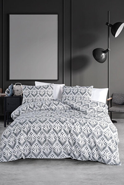 Almira Liora - Patterned Cotton Double Fitted Sheet Duvet Cover Set |   Sleep...